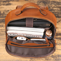 Sacs à dos classiques en cuir de vache véritable pour hommes, sac à dos d'affaires en cuir véritable pour ordinateur portable, idéal pour les voyages, le travail, les trajets quotidiens et les cours universitaires