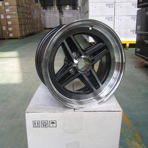 Flrocky Echo DEEP DISH Japón ajuste rojo detalle 13 pulgadas cuatro estrellas 4 Lugs 4*98Mm rueda de aleación negro mecanizado cara labio Racing Performa - Product Image 1