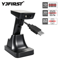Escáner de Código de Barras Inalámbrico YJFIRST 2D, Lector de Códigos QR con Base de Carga para Supermercado