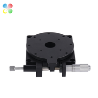 C & K Positionnement précis Scène rotative 60mm Table de micromètre à anodisation noire Étape de rotation manuelle pour l'inspection par vision optique