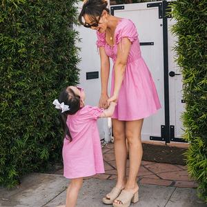 New Arrival Summer Girls pink Dress <strong>Mum</strong> <strong>and</strong> <strong>Daughter</strong> <strong>Matching</strong> Dress Family Clothes Linen Mommy <strong>and</strong> Me Dress - Product Image 4