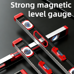 Niveau à bulle et jauge de niveau en alliage d'<span class=keywords><strong>aluminium</strong></span> magnétique - Précision de 0,5 mm/m, 300-1000 mm pour la construction et la <span class=keywords><strong>menuiserie</strong></span> - Product Image 2