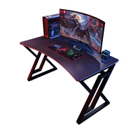Fabricant professionnel Bureau de jeu en forme de Z Rgb Moderne Grand Bureau de jeu personnalisé Noir Bureau d'ordinateur avec porte-gobelet/crochet pour casque