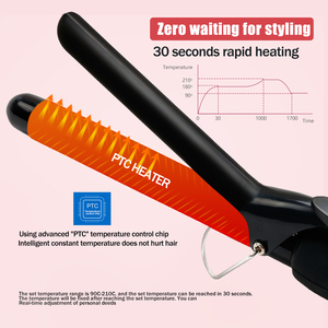 Bigodino per capelli con etichetta privata 25 32 mm barili ferri arricciacapelli lunghi corti <span class=keywords><strong>Bar</strong></span> Display digitale LCD rotante strumento per lo Styling dei capelli ricci - Product Image 3