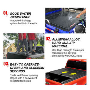 Canyossoar อลูมิเนียมอัลลอยด์พับเก็บได้พับเก็บได้<span class=keywords><strong>4X4</strong></span>รถบรรทุกออฟโรดฝาครอบรถบรรทุก Ford <span class=keywords><strong>Ranger</strong></span> <span class=keywords><strong>XLS</strong></span> Raptor <span class=keywords><strong>2023</strong></span> + - Product Image 2