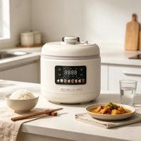 Cuisinière à pression électrique multifonctionnelle 5L avec écran LED, cuve intérieure en acier inoxydable/céramique pour usage domestique