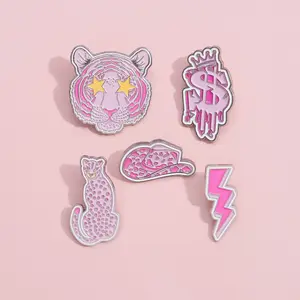 Groothandel Kleding Schattige Hoge Hakken Broches Roze Serie Metalen Pinnen Hoge Kwaliteit Aangepaste Badges Zacht Email Pin