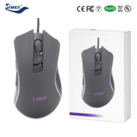 Souris de jeu filaire optique USB à 7 boutons, 1600 DPI, lumineuse RGB, pour ordinateur de bureau, prix bas, en stock