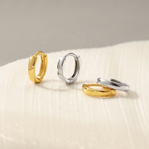 Nagosa <strong>Silver</strong> Jewelry Manufacture 18K Gold Vermeil <strong>Huggies</strong> 925 Sterling <strong>Silver</strong> Plated Bold Hoop Earrings - Product Image 5