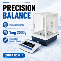 Balance de précision LabNav série PR 1mg 2000g en acier inoxydable avec calibrage de pesage, pipette de densité et écran anti-vent de type divisé – Garantie 2 ans