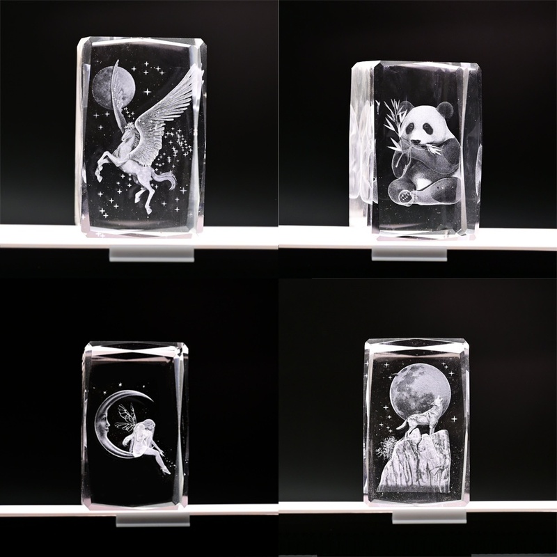Crystal Cube Ornament 5 8cm Office