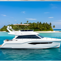 Yacht de luxe personnalisable de 50 pieds avec flybridge, coque en fibre de verre, deux moteurs diesel Cummins, fourniture directe d'usine OEM