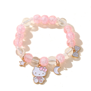 Braccialetto Artigianale con Perline di Cristallo, Charm a Forma di Cane Yugui e Unicorno, Braccialetti dell'Amicizia per Ragazze e Coppie - Product Image 1