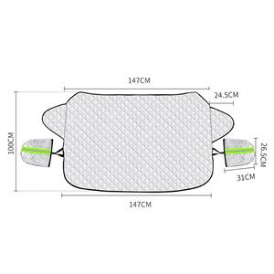 Couverture universelle de neige de pare-brise de voiture de protection UV de <span class=keywords><strong>pluie</strong></span> avec des bandes réfléchissantes - Product Image 6
