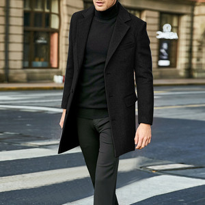 Nouveau <span class=keywords><strong>Trench</strong></span>-coat <span class=keywords><strong>Homme</strong></span> en Polyester Épais à Simple Boutonnage Multi-poches Effet Tweed pour Automne-Hiver 2026 – Disponible en Stock pour l'Export - Product Image 4