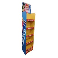 Support de présentation en carton ondulé pour boissons, en-cas, bière, jus, sur pied, avec logo personnalisé imprimé, 4 niveaux, moderne