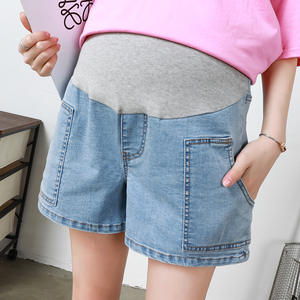 Jeans de maternité décontractés taille haute à motif denim uni salopette à taille élastique vêtements pour femmes enceintes grande taille ajustables - Product Image 2