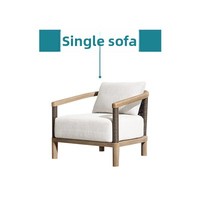 Ensemble de canapés en teck pour loisirs de plein air, résistant à l'eau et aux UV, pour cour, balcon, villa, gîte, jardin, table et chaises