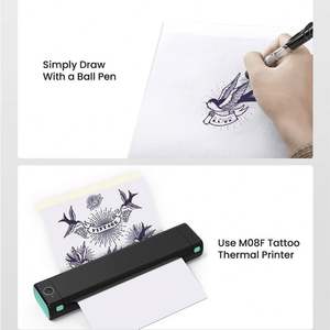 Autocollant semi-permanent imprimante de tatouage Phomemo machine à tatouer portable imprimante thermique pochoir de tatouage temporaire dent bleue imprimée - Product Image 2