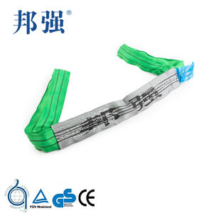 Eslinga de elevación de cincha Bangqiang de poliéster de 8 mm, con ojo plano, 4 capas, para uso industrial en grúas, estándar. - Product Image 4