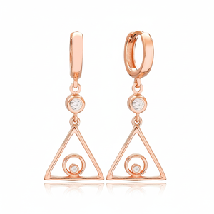 Triangle Shape White Stone Dangle Earrings Woman Earings Turkish Handmade Wholesale 925 <b>Sterling</b> <b>Silver</b> Jewelry - Product Image 2