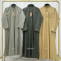 Nouveaux Modèles d'Abaya 2025, Vêtement Musulman Simple Islamique, Robe de Dubaï Arabie, Qamis Saoudien pour Hommes