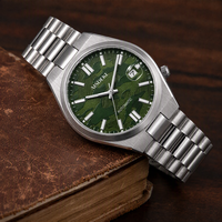Montre mécanique automatique analogique pour homme OEM personnalisée Suyosa, boîtier et bracelet en acier inoxydable, fermoir caché, classique et élégante