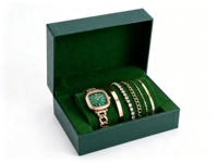 Montre-bracelet à quartz pour femme avec cadran classique en nacre, coffret cadeau montre et bracelet de Noël