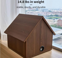 Maisonnette en bois pour chat d'intérieur avec jouet à suspendre, lit pour chat, nid pour animal de compagnie, villa pour chat, maisonnette universelle en bois pour animaux de compagnie toutes saisons pour chats et chiens