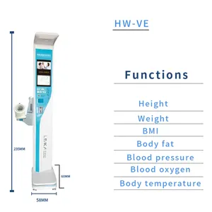 Máquina médica de control de la salud corporal, Analizador de grasa corporal de altura, peso operado con monedas