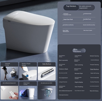 WC intelligent multifonctionnel avec design de ligne colorée, siphon en S inclus, siège chauffant, séchage à l'air, montage au sol, salle de bain, sanitaire