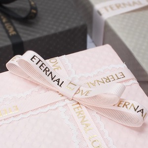 Ruban en gros-grain personnalisé en polyester écologique « Amour éternel », bobine imprimée avec estampage doré, rubans décoratifs de mariage, plusieurs couleurs - Product Image 5