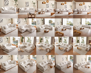 Mỹ có thể tháo rời Bìa tối giản trong nhà sofa Modular đám mây Linen sofa với Ottoman ghế sofa phòng khách sofa - Product Image 2