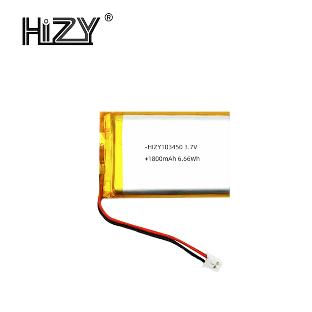 UN38.3 MSDS Certified HiZY 103450 LiCoO2 Lithium Battery 3.7V 1800mAh with PCM Protection 500 Cycles for Medical Devices