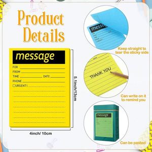 Bloc-notes autocollants multicolores, notes adhésives fluorescentes colorées, personnalisables, essentiels pour la rentrée scolaire, fournitures de bureau - Product Image 2