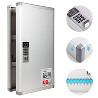 Armoire de gestion des clés murale en alliage d'aluminium Glosen AM9048 avec serrure et 48 étiquettes pour une utilisation dans les hôpitaux, les écoles, etc.