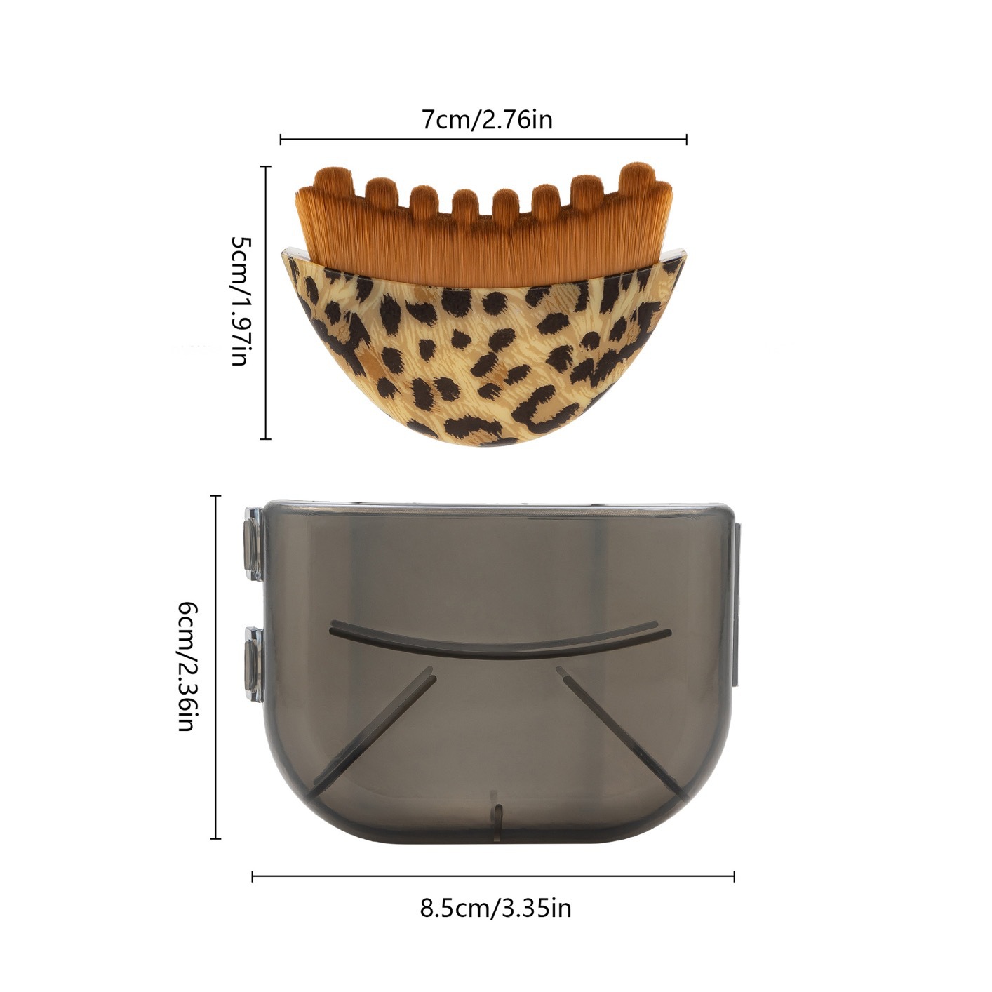 Leopard print small lymphatic brush+box