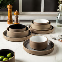 Assiette de service en grès, plats à pâtes, assiettes à steak, assiettes à salade de fruits, assiettes à sushi, plateau de service pour dîner, bol à soupe et à riz, style moderne, luxueux, rétro, pour restaurant