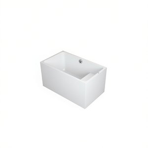 Bañera Acrílica Independiente Rectangular de 43 Pulgadas, Color Blanco Brillante, Moderna - Product Image 1