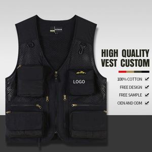 Chaleco Multiusos para Hombre Hecho de 100% Algodón Puro con Múltiples Bolsillos para Actividades al Aire Libre, Trabajo, Viajes, Fotografía, Logotipo Personalizado - Product Image 1