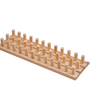 Wooden <b>Loom</b> Kit Foldable Frame Portable Knitting Machine Yarn <b>Weaving</b> Tool For DIY Crafting 12+ Years Natural Wood Color - Product Image 1