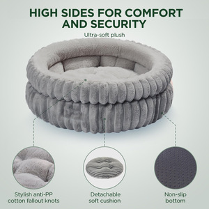 <span class=keywords><strong>Coussin</strong></span> pour animaux de compagnie moderne et classique, confortable, épais, lavable, couleur unie, base antidérapante, pour chien et <span class=keywords><strong>chat</strong></span>, en polaire durable - Product Image 4