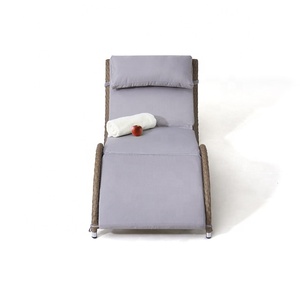 Al aire libre muebles de salón de forma curva de ratán de jardín <span class=keywords><strong>tumbona</strong></span> cama de playa - Product Image 3