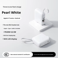 Mini Banco de Energía 3 en 1 con Enchufe y Cable, Carga Superrápida, 20000 mAh, Ligero y Portátil, Banco de Energía 3C
