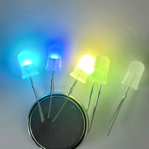 Cabezal redondo F5 con cuentas de lámpara de borde, diodo emisor de luz LED de pata corta intermitente mate, azul rojo, verde, amarillo y colorido - Product Image 2
