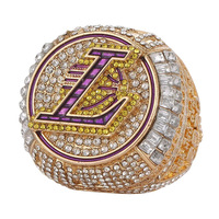 Bague de champion LeBron James 2020 avec couvercle rabattable et coffret trophée, ensemble de souvenirs sportifs premium en or