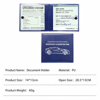 Organizador de Documentos para Auto de Cuero Premium Promocional, Cartera para Tarjetas de Identificación, Porta Tarjetas de Registro y Seguro