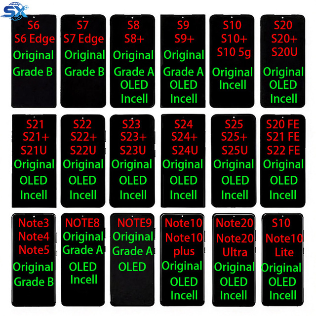 Original OLED Incell Screen Replacement for S6/S25 Ultra/Note10 Plus Mobile Phone with High Luminance 6-Month Warranty