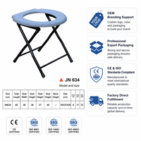 Chaise de toilette pliante portable avec siège surélevé, cadre robuste en X, facile à nettoyer, pour la maison, la salle de bain et les soins aux personnes âgées