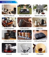 600ml OEM 8-18 Pièces Café Verser sur Voyage Set: Bouilloire, Balance Numérique, Moulin Manuel, Serveur en Verre-Choix Cadeau Premium